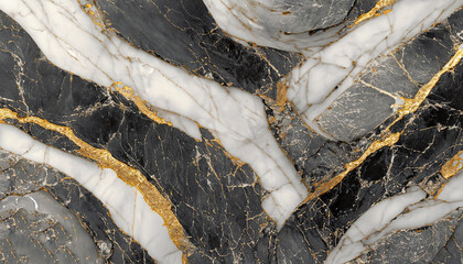 Detailed marble stone background. Graphite grain gold and silver. Fine texture geological wallpaper.