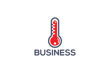 Creative logo design designated to a real estate or locksmith business. This logo design depicts a
key shaped like a thermometer. 