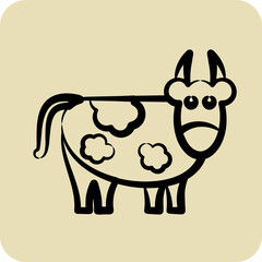 Icon Cow. related to Eid Al Adha symbol. glyph style. simple design editable. simple illustration