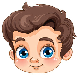 Cute Caucasian boy face isolated