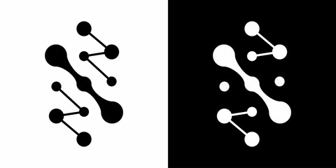 technology dots connect icon symbol vector logo.