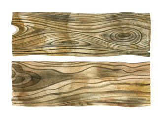 Watercolor illustration of wood texture. Hand drawn wooden planks isolated. 