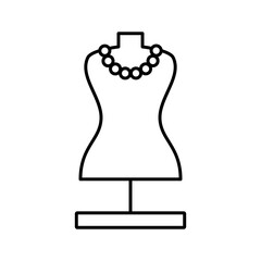 Mannequin Necklace Outline Icon Vector Illustration