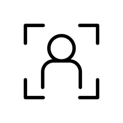 Capture Scan User Profile Outline Icon Vector Illustration