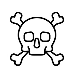 Skull And Cross Bones Outline Icon Vector Illustration