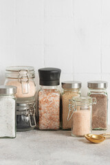 Jars with assorted speciality salt