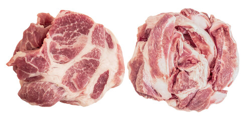 Pork bones and pork on transparent background.