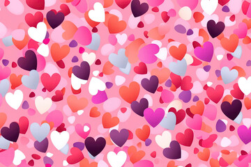 Obraz premium Confetti And Pink Hearts, Pattern. Generative AI
