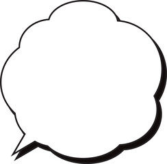 雲形吹き出し　影付き　枠のみ
