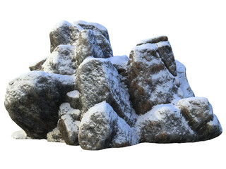 3d render mineral stone snow rock