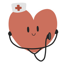 heart doctor cute character design