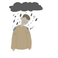 sad cry mental health cute character design