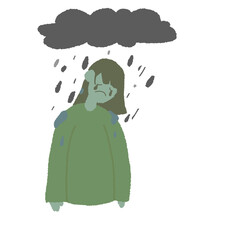 sad cry mental health cute character design