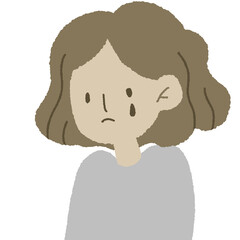 woman sad cry mental health cute character design