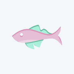 Icon Fish. related to Domestic Animals symbol. simple design editable. simple illustration