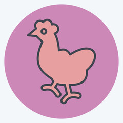 Icon Chicken. related to Domestic Animals symbol. simple design editable. simple illustration