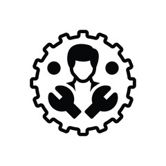 Black solid icon for mechanics 