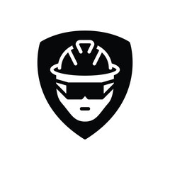 Black solid icon for safety 