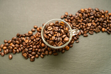 coffee beans in cup