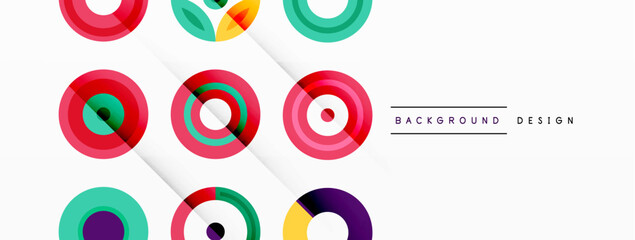 Vibrant and eye-catching vector background featuring a grid of colorful circles arranged in a patterned composition, perfect for modern and trendy designs