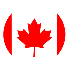 Canadian flag circle transparent png. Canada flag round. vector illustration