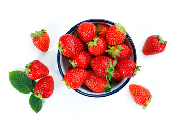 Fresh strawberries on a bowl