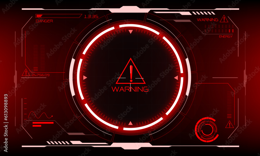 Poster hud sci-fi interface screen danger warning view design virtual reality futuristic technology display