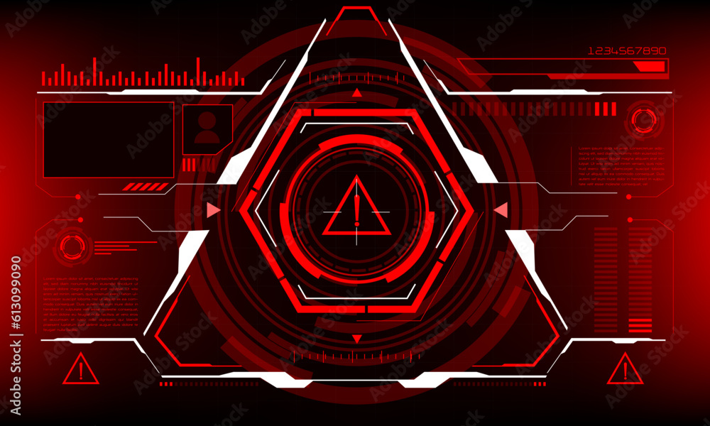 Poster hud sci-fi interface screen danger warning view design virtual reality futuristic technology display