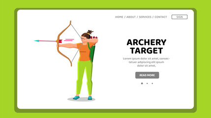 archery target vector. circle center, arrow game, goal hit, shot competition, sport aim archery target web flat cartoon illustration
