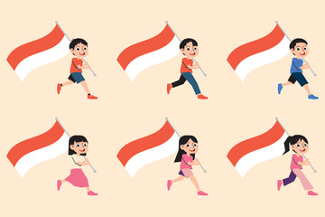 Illustration did holding flag set