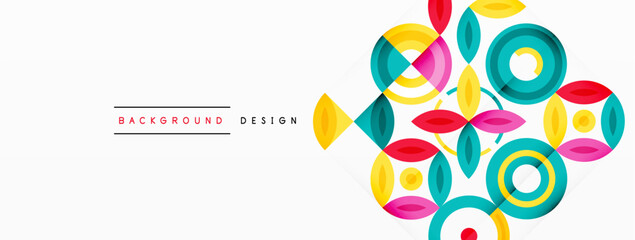 Fototapeta premium Colorful circles abstract background. Hi-tech design for wallpaper, banner, background, landing page, wall art, invitation, prints, posters