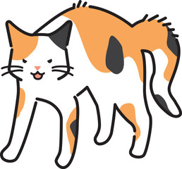 威嚇する猫のイラスト