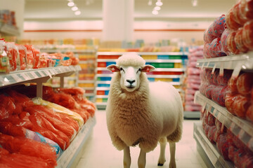 Eid al Adha Mubarak Islamic festival social media banner and Eid Mubarak Post Template sheep and lamb	
