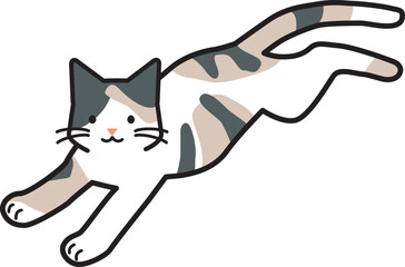 走る猫のイラスト