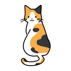 シンプルな三毛猫のイラスト