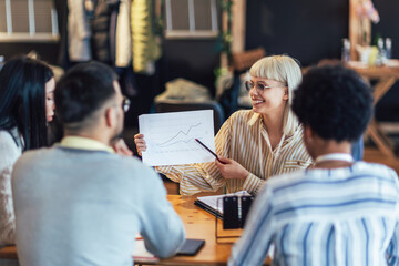 Modern business team discussing new ideas at the office. Business people on meeting in modern office.