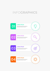 Modern Infographic design business template with icons and 4 options or steps. Can be used for process diagram, presentations, workflow layout, flow chart, info graph