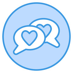 Love message icon in blue style, use for website mobile app presentation