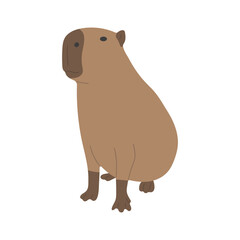 capybara single 15 cute on a white background, vector illustration. 