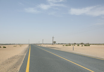 The hot desert landscape of Dubai.