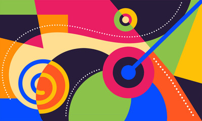 Fototapeta premium Abstract background with colorful geometric pattern composition.