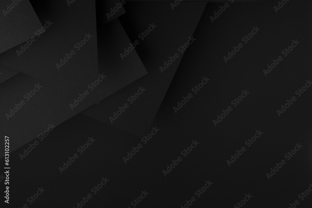 Poster modern dark black abstract geometric background with pattern of corners, edges and triangles as reli