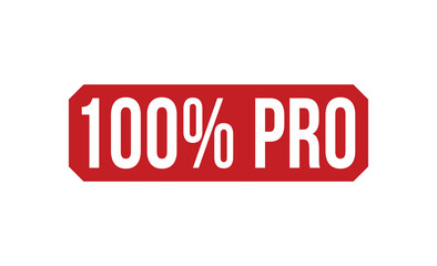 100% Pro Red Rubber Stamp vector design.