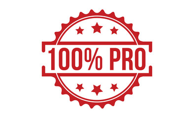 Obraz premium 100% Pro Red Rubber Stamp vector design.
