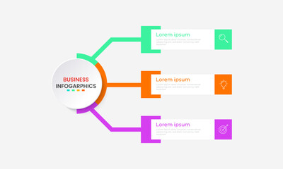 Fototapeta premium business Infographic Circle Template for Powerpoint with 3 Step or options. 
