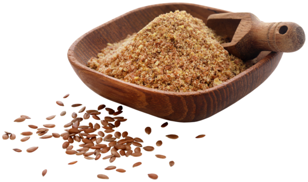 Crushed flax seeds