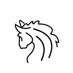 Line Art Horse Icon