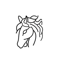Line Art Horse Icon