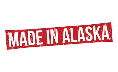 Made in Alaska grunge Red Rubber Stamp vector design.