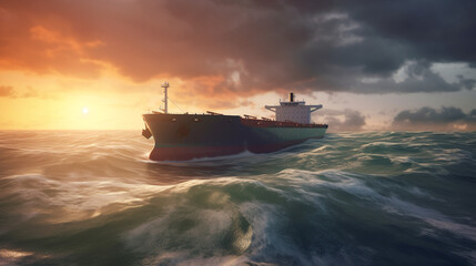 Freightship at Sea